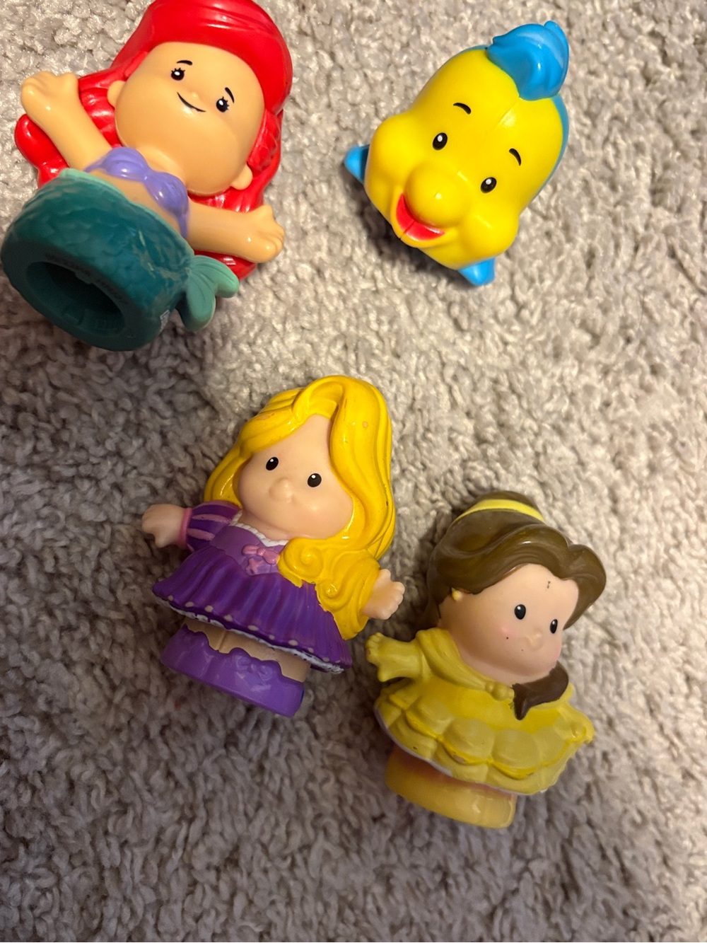 Little People rapunzel and belle talker and regular Ariel and flounder